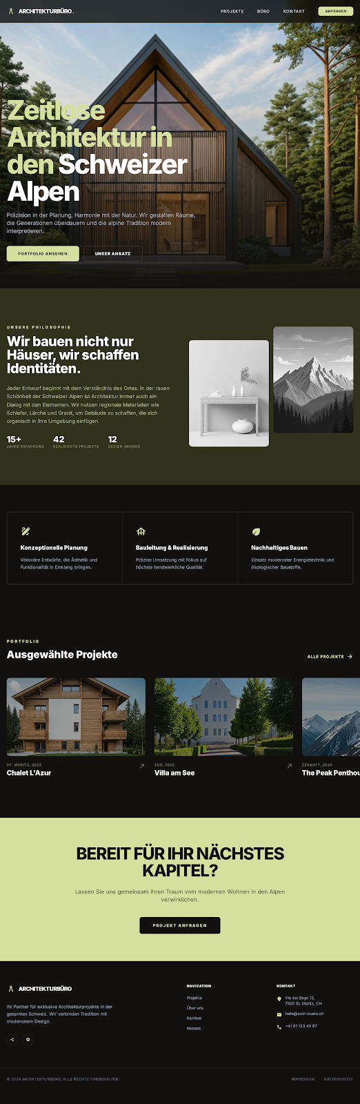 Demo Architekturbüro-Website