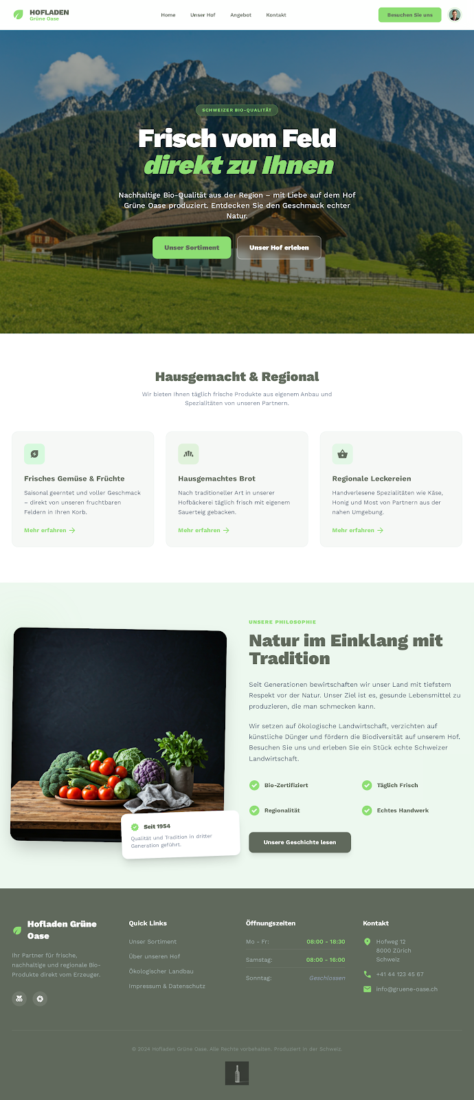 Demo Hofladen-Website