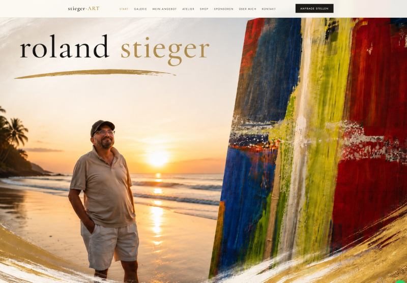 stieger-art.ch – Künstler-Webseite mit Shop für Roland Stieger, realisiert von GeComm-IT